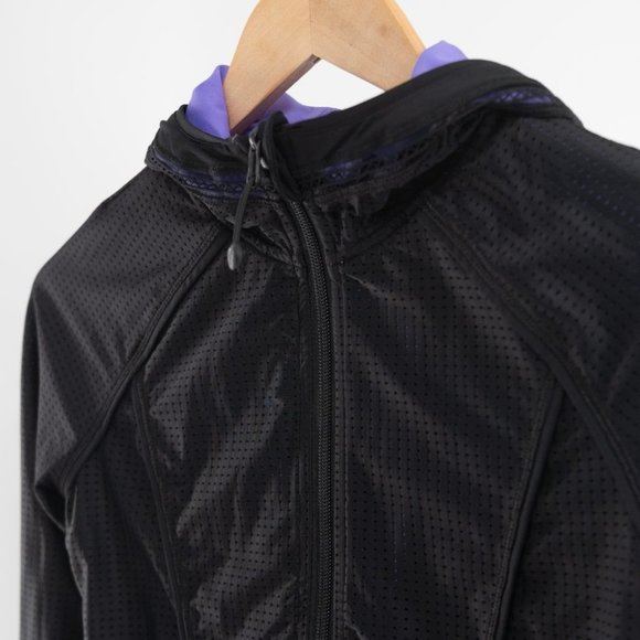 Ivivva by Lululemon “Challenge Ready” Reversible Black/Purple Hooded Jacket sz10 - Picture 3 of 12